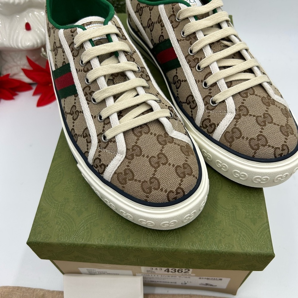Gucci tennis 1977 low top GG canvas sneaker sized 11.5 fits 12 US made in Italy - Picture 3 of 12